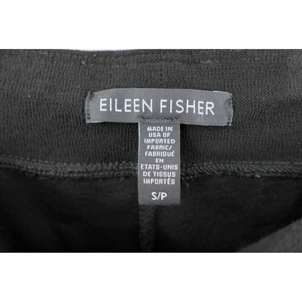 Eileen Fisher Washable Stretch Crepe Pants Womens Small Black Ankle Lagenlook - Picture 4 of 14